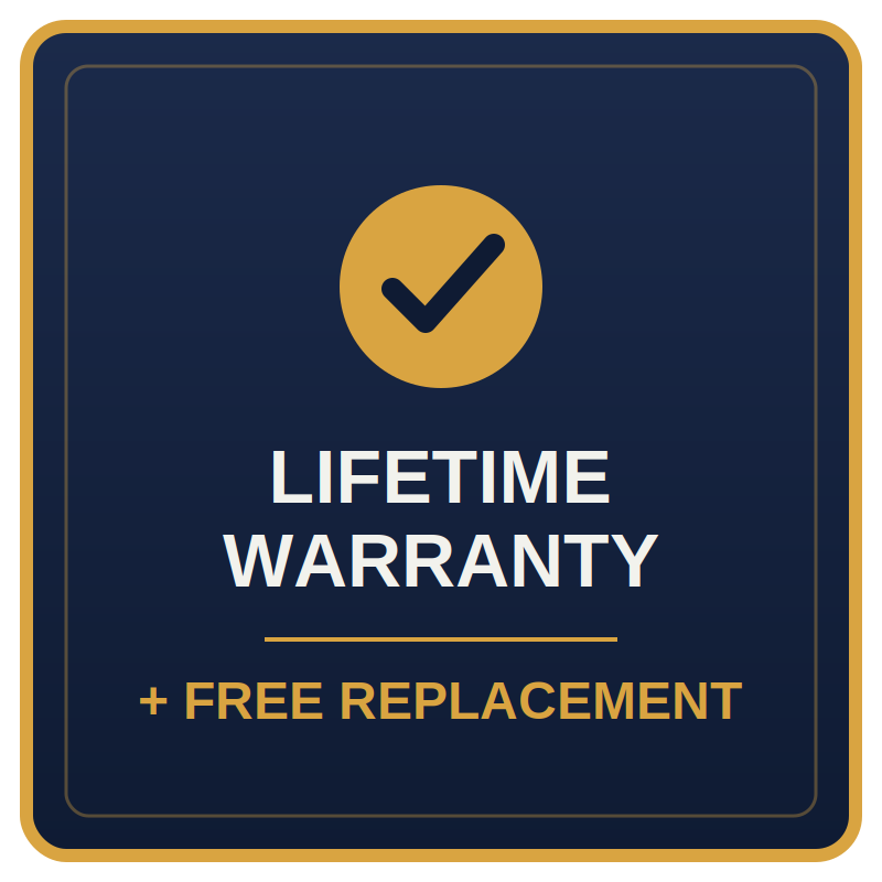 Lifetime Warranty + Free Replacement